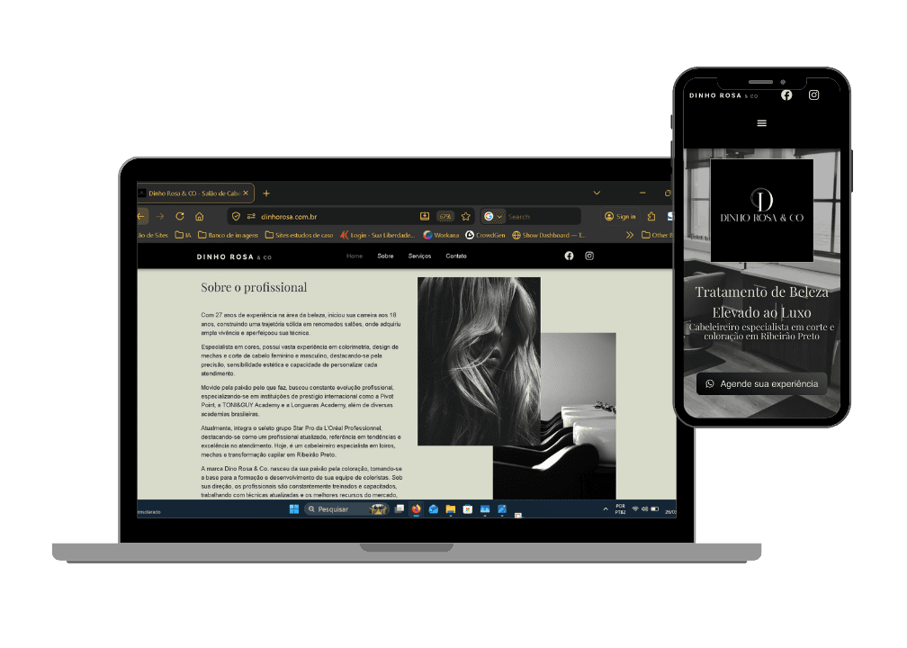 criação de site de cabeleireiro por agência de marketing digital em Ribeirão Preto